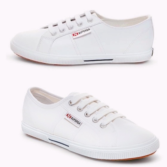 ⚡️host pick⚡️ Superga white vegan leather sneakers